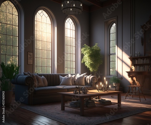 architectural visualization of living room