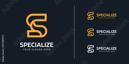 Modern Letter SC logo. Monogram logo