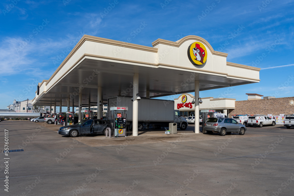 Houston, Texas, USA February 14, 2022 A Bucee's gas station in Houston, Texas, USA. Bucee's