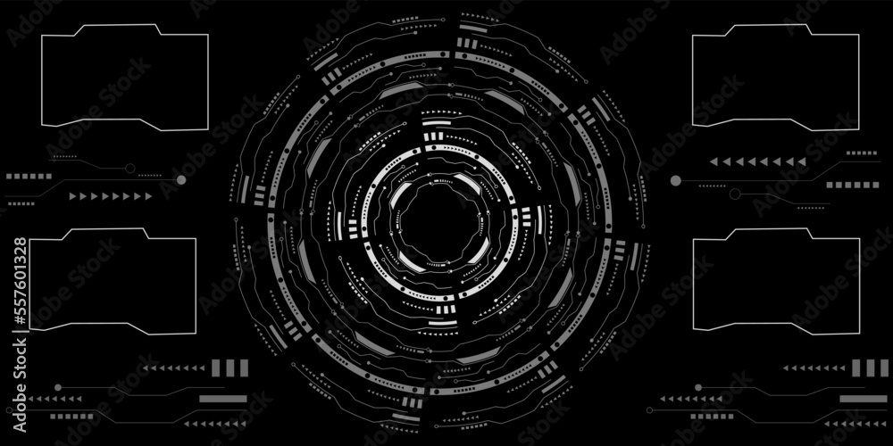 Obraz premium Futuristic HUD user menu interface. Abstract background. Vector illustration.