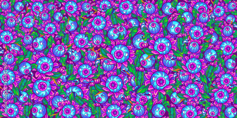 Blue Monster Eyes and Sharp Thorns Perfect for the Pattern