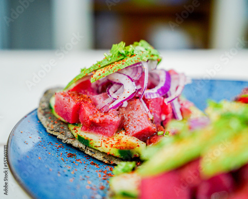 mexican style tuna tostada