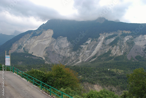 Il luogo da cui si è staccata la frana che ha causato la tragedia del Vajont il 9 ottobre 1963.