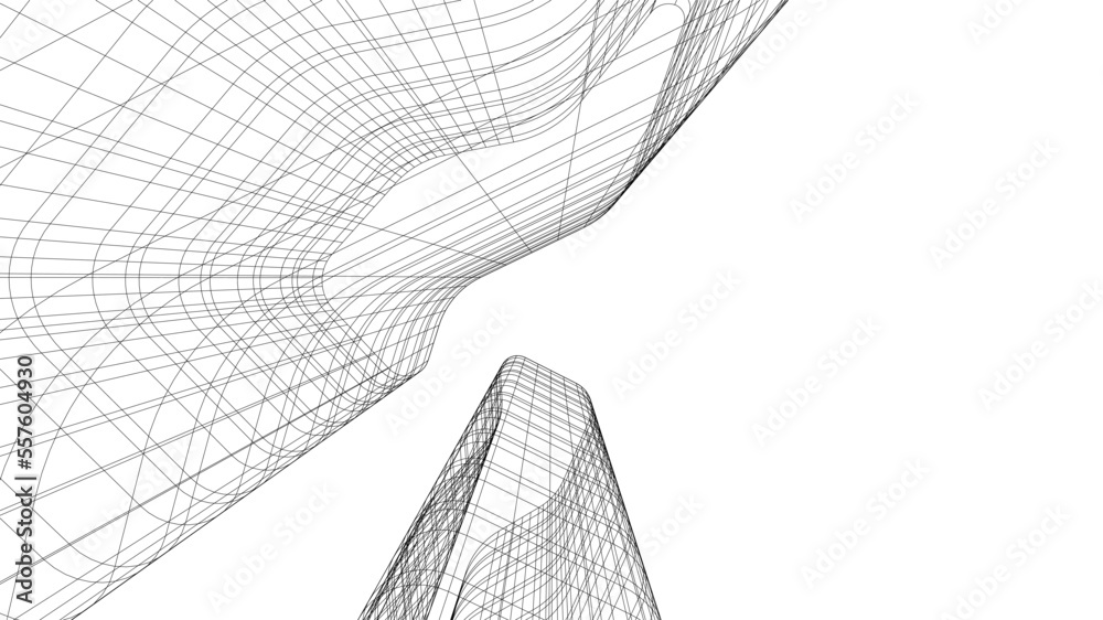 Modern architecture building vector 3d illustration Modern architecture building vector 3d illustration