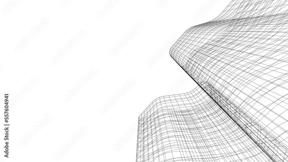 Modern architecture building vector 3d illustration Modern architecture building vector 3d illustration