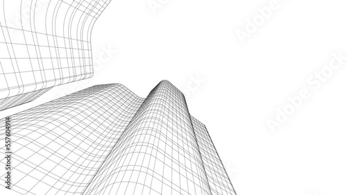 Modern architecture building vector 3d illustration