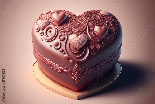 Realistic Heart Shape Cake Illustration  Cake in a shape of a Heart  Valentine s Day  Mother s Day  Birthday  Cake Celebration