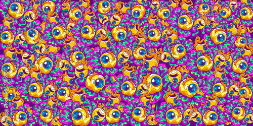 Fiery Plant Monster Eyes Suitable For Pattern