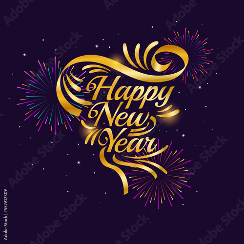Happy New Year Lettering background