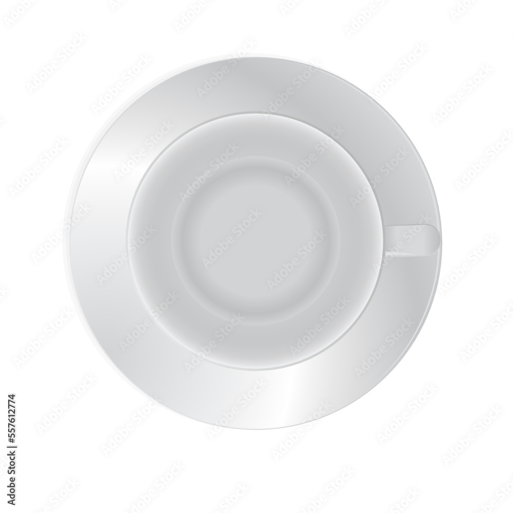 coffee cup with plate isolated on a white background