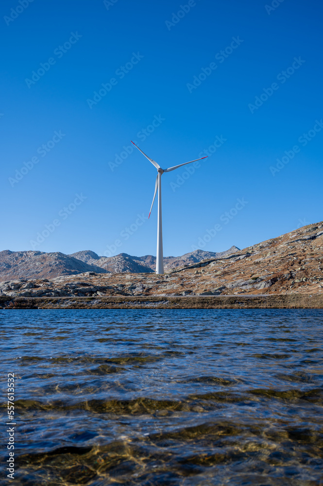 wind turbines in the mountain