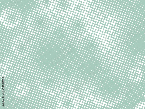 White dots on blue background. Pastel pop art backdrop. Whimsical spotted texture. Polka dots pattern with optical illusion.Raster illustration