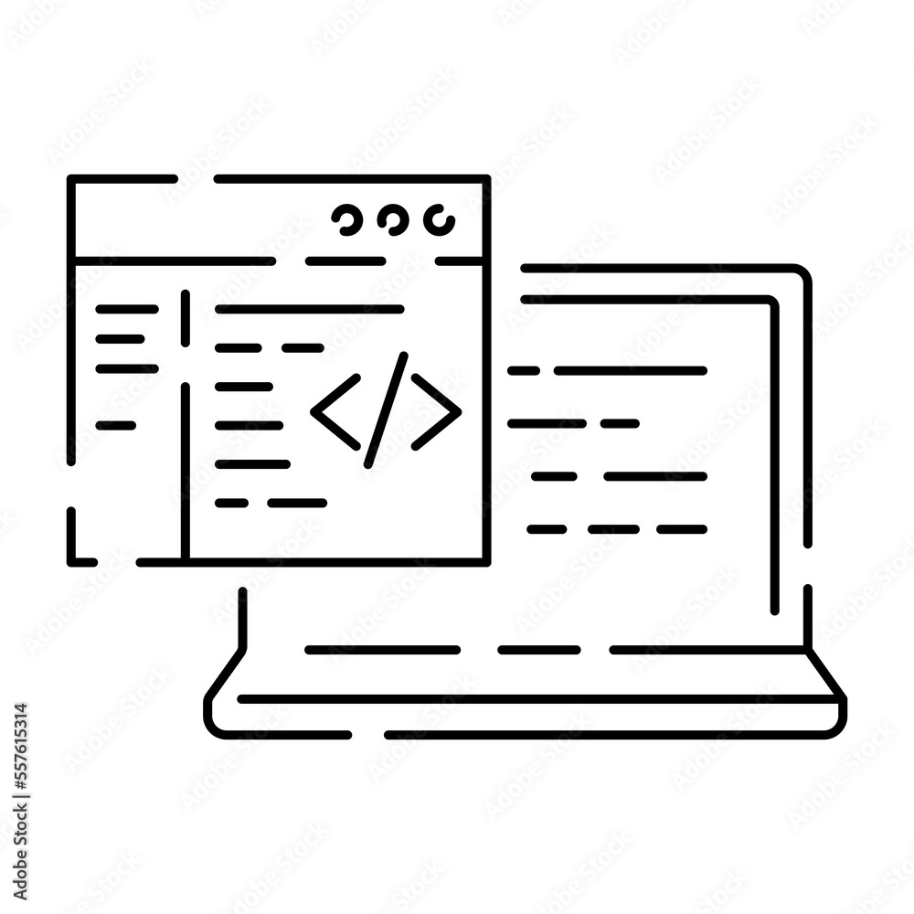 Code Icon in trendy flat style isolated. Coding and Programming line icon. Code symbol for your web site design, logo, app, UI. Vector illustration, EPS10 Code Icon in trendy flat style isolated. Coding and Programming line icon. Code symbol for your web site design, logo, app, UI. Vector illustration, EPS10