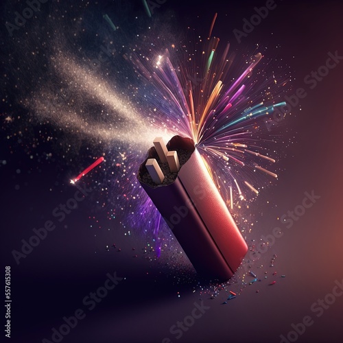 illustration firecrackers on new years eve made with generative ai