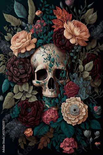 Skull   Flowers