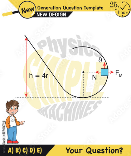 Physics, Uniform circular motion with changing position and velocity vectors and angles, Next generation question template, exam question, eps