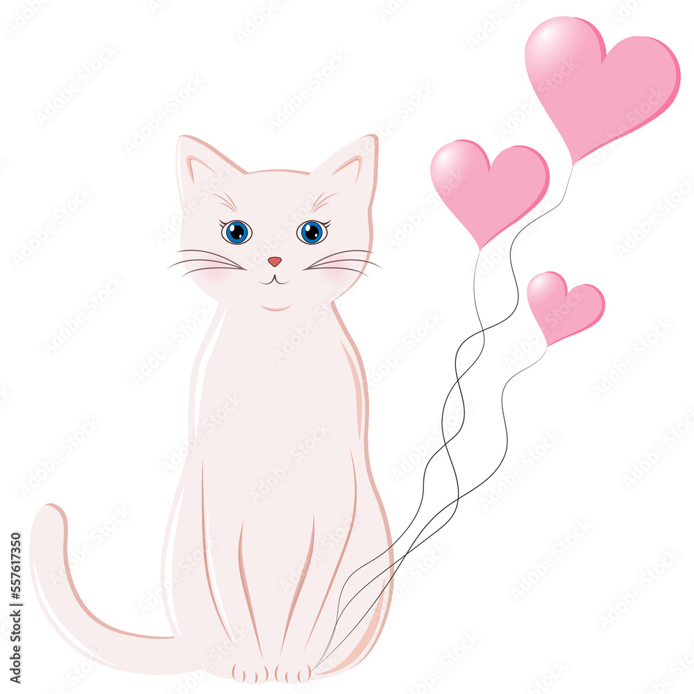 Kitten with hearts Kitten with hearts