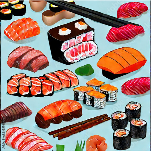 verschiedene Sorten Sushi