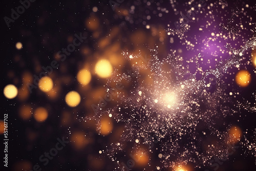 Holiday abstract glitter background with snowflakes. Generative AI.