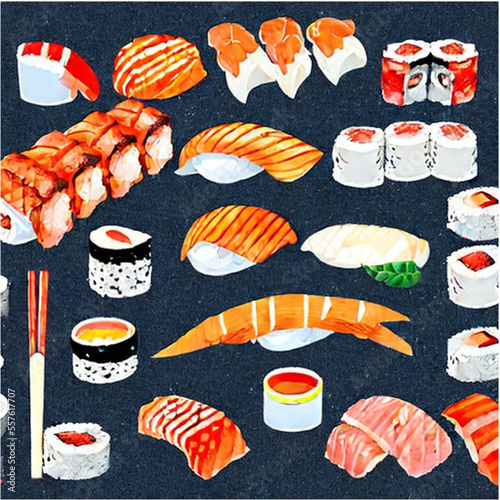 verschiedene Sorten Sushi