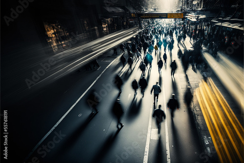 Chaos of the City: An Aerial View of a Busy Street