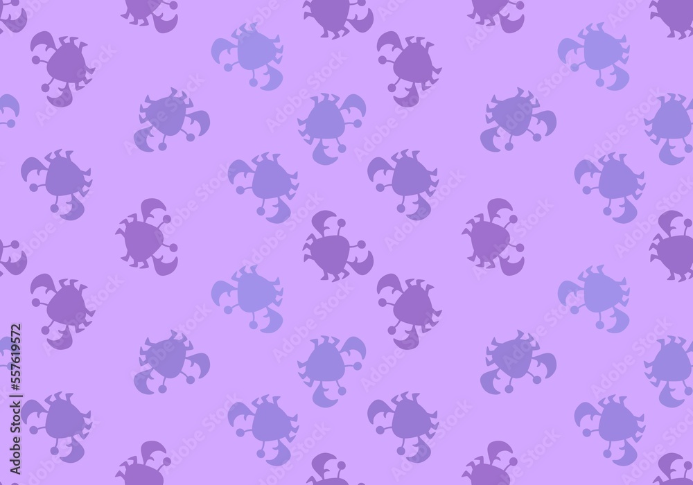 Cartoon silhouette animals seamless crabs pattern for wrapping paper and kids clothes print and fabrics