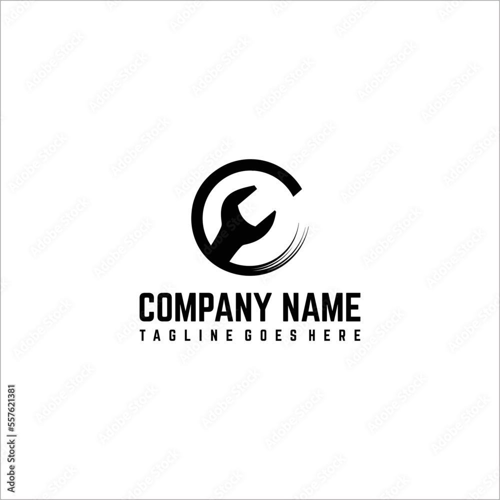 vector design of motorcycle and car workshop, repair services, wrench symbol with circular symbol vector design of motorcycle and car workshop, repair services, wrench symbol with circular symbol