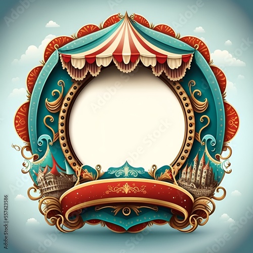 illustration of a nice round frame, with a circus theme