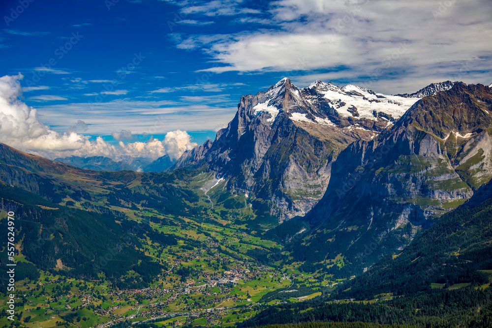 Swiss Alps Mountains near Kleine Scheidegg