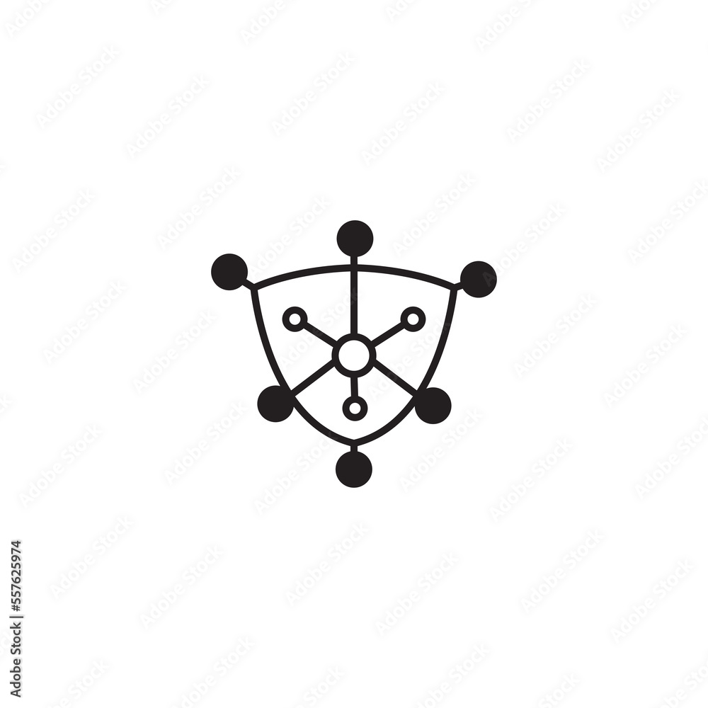 technology shield logo line illustration design template vector technology shield logo line illustration design template vector