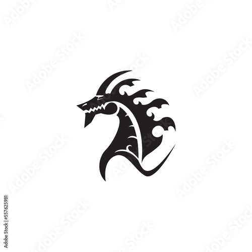 black dragon logo illustration abstract vector design © rokhmatulloh
