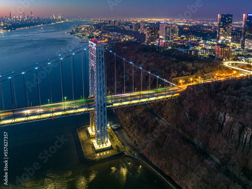 Aerial Drone Sunrise in Fort Lee, New Jersey  photo