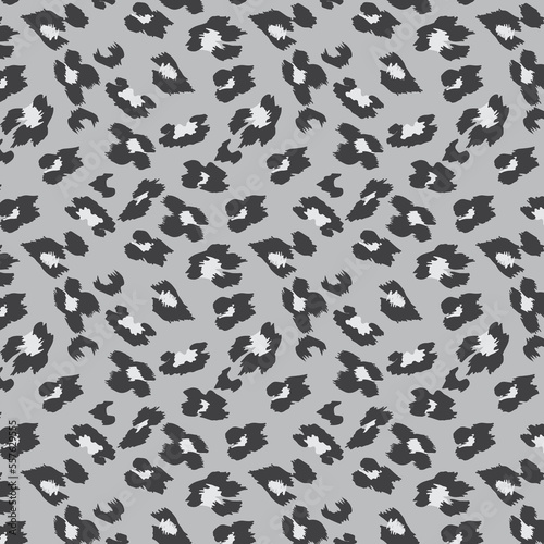 Abstract Brushed Wild Leopard Animal Skin Allover Seamless Pattern Design Artwork