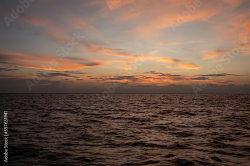 scenic of sea wave and sunset