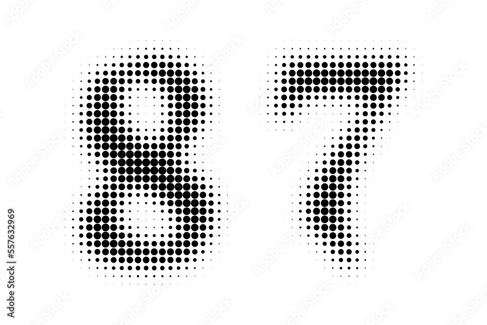 Number 87 Halftone. Pop art style. Halftone dotted backdrop. Design for ...