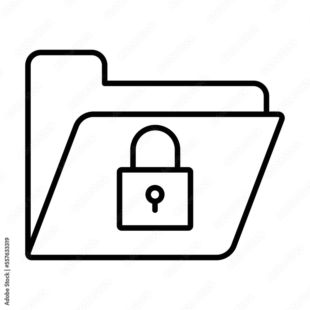 Lock folder icon illustration. icon related to developer. Line icon style. suitable for apps, websites, mobile apps. Simple vector design editable Lock folder icon illustration. icon related to developer. Line icon style. suitable for apps, websites, mobile apps. Simple vector design editable