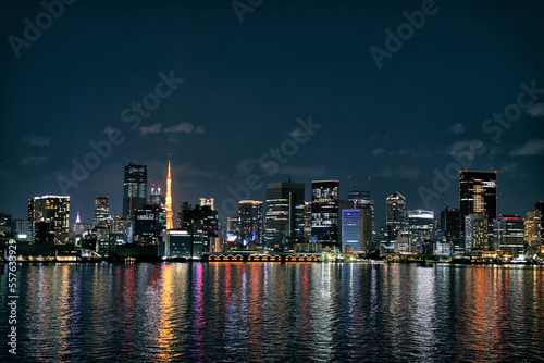 東京の夜景とリフレクション