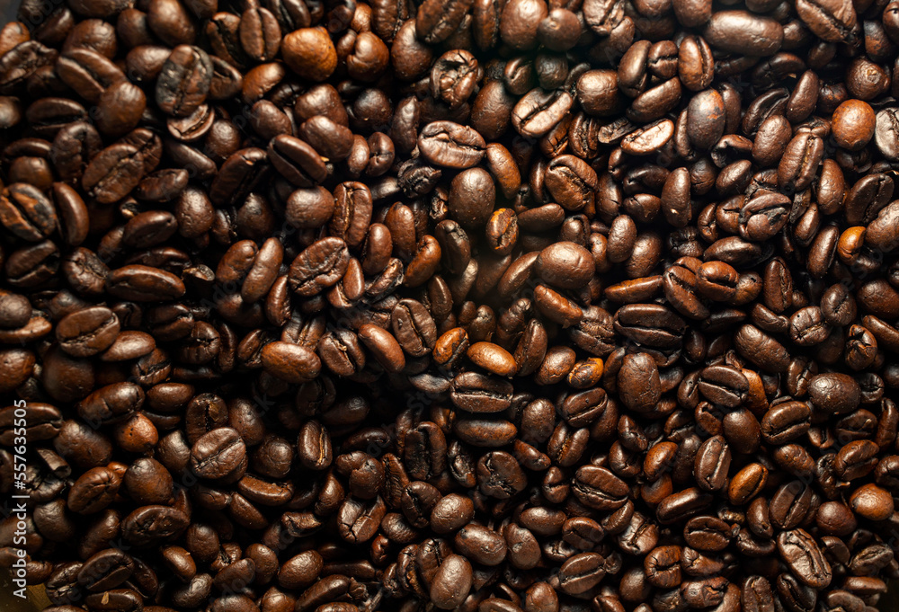 Obraz premium Close up of a group of coffee beans