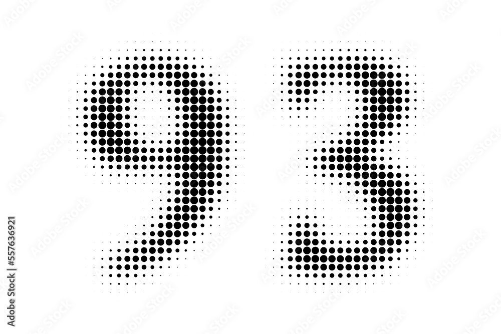 Number 93 Halftone. Pop art style. Halftone dotted backdrop. Design for web banners, wallpaper,sites vector illustration. Abstract Halftone Dotted Number.