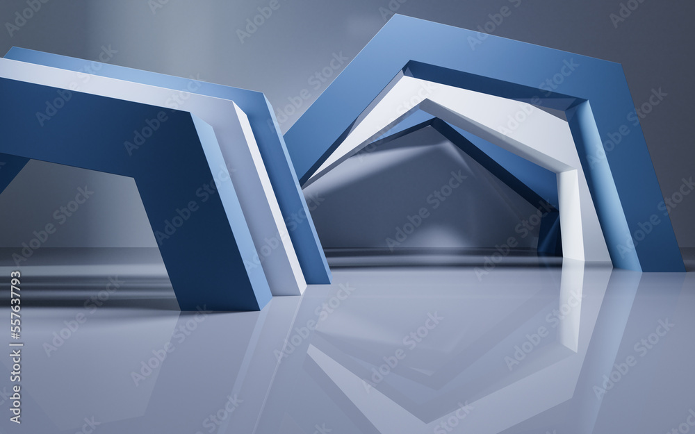 Fototapeta premium Abstract geometric interior structure, 3d rendering.