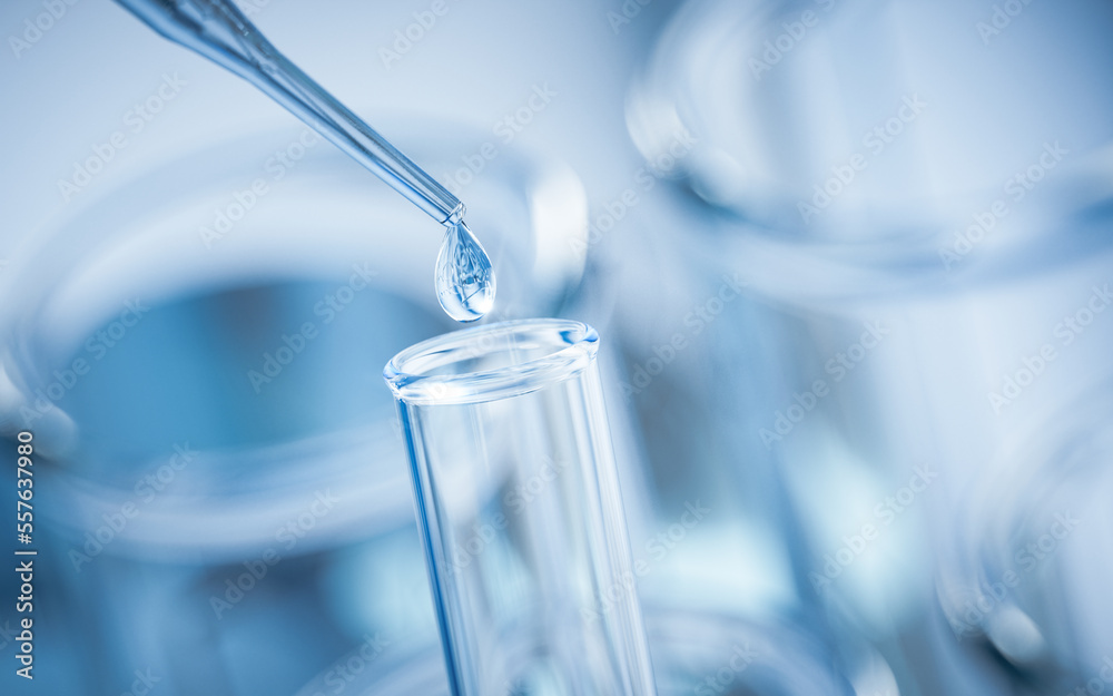 Chemical glassware in the laboratory, 3d rendering. Chemical glassware in the laboratory, 3d rendering.