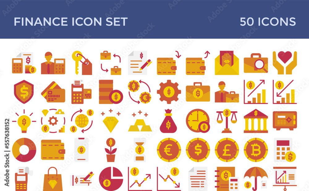 Finance Flat Icon Set Finance Flat Icon Set