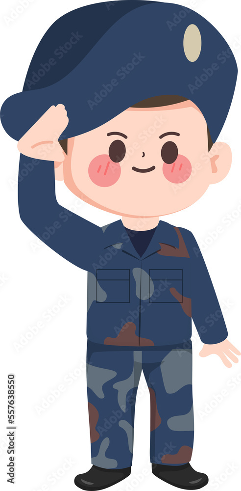 Cute cartoon air force occupation character hand drawn style. Cute cartoon air force occupation character hand drawn style.