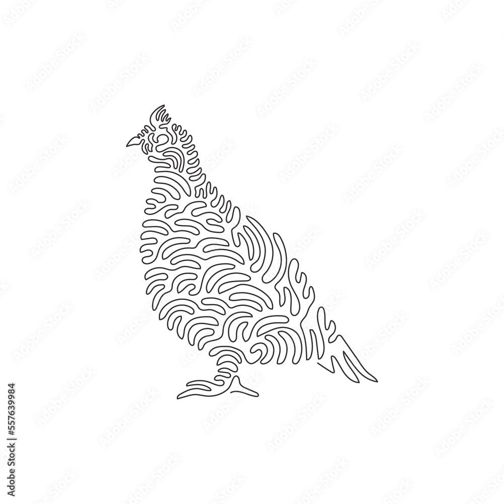 Single one line drawing of stocky