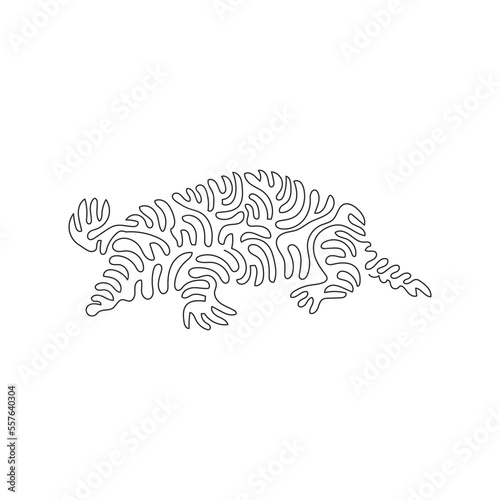 Continuous curve one line drawing of cute mole curve abstract art. Single line editable stroke vector illustration of mammal remarkable diggers for logo, wall decor and poster print decoration