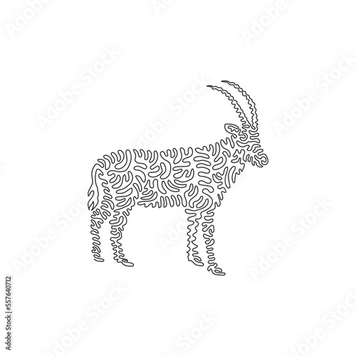 Single one line drawing of cute antelope abstract art. Continuous line draw graphic design vector illustration of agile antelope for icon  symbol  company logo  mascot  poster wall decor