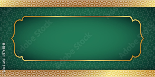 Arabic islamic background with arabic pattern and decorative ornament arch frame. - Vector.