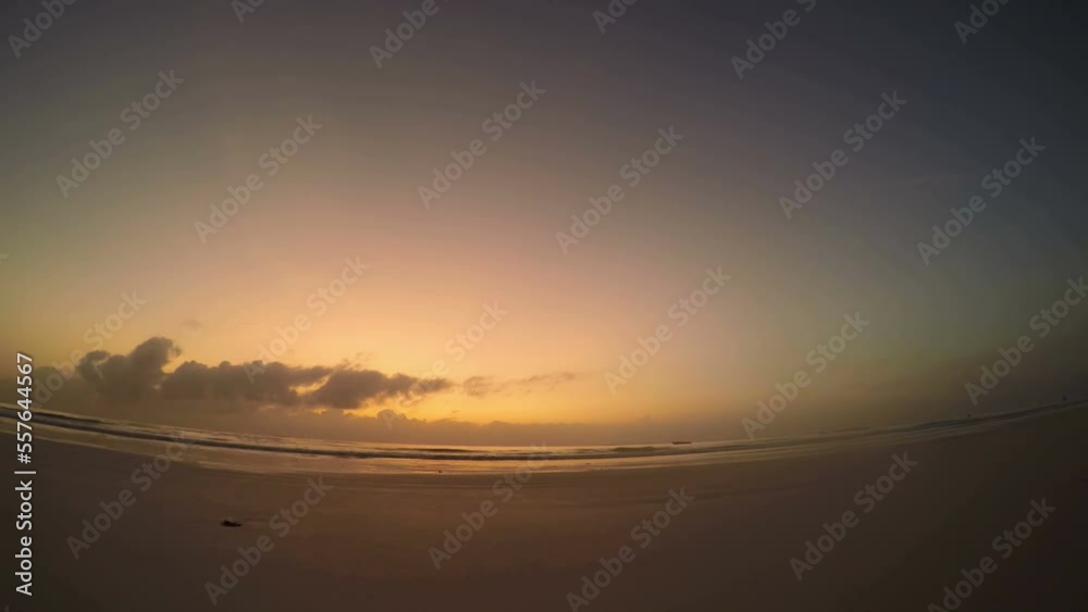 Red african sunrise over seaside, panorama view time lapse, scenery landscape Red african sunrise over seaside, panorama view time lapse, scenery landscape