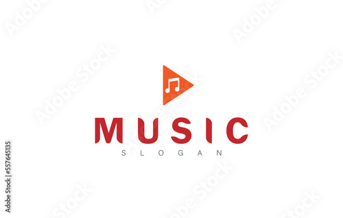 Music logo with writing and vector icon