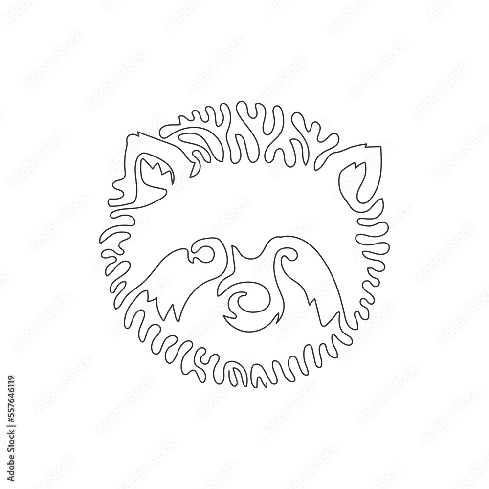 Vecteur Stock Single curly one line drawing of nocturnal mammals ...